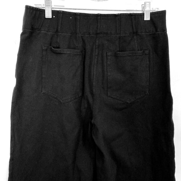 Chicos Cotton Stretch Wide Leg Pants Womens Size 10 Medium Black - Picture 6 of 9